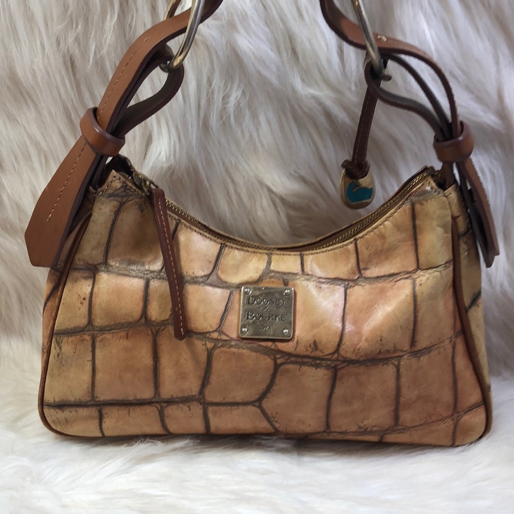 Dooney & Bourke Tan Croco Shoulder Bag